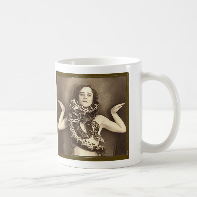 Mug Charmeuse de Serpent Féminin Rétro Vintage (Droite)