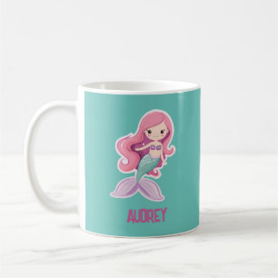 Mug Charming magret Pastel Mermaid avec nom enfant