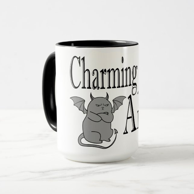 Mug Charming mais en colère petit chat diable drôle ci (Devant gauche)