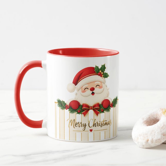 Mug Charming Santa Joyeux Noël (Avec donut)