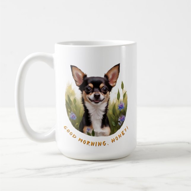 Mug Charming Tri-Color Chihuahua Matin (Gauche)