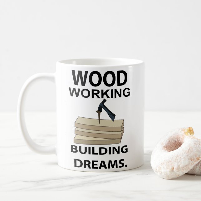 Mug Charpentier de travail du bois (Avec donut)