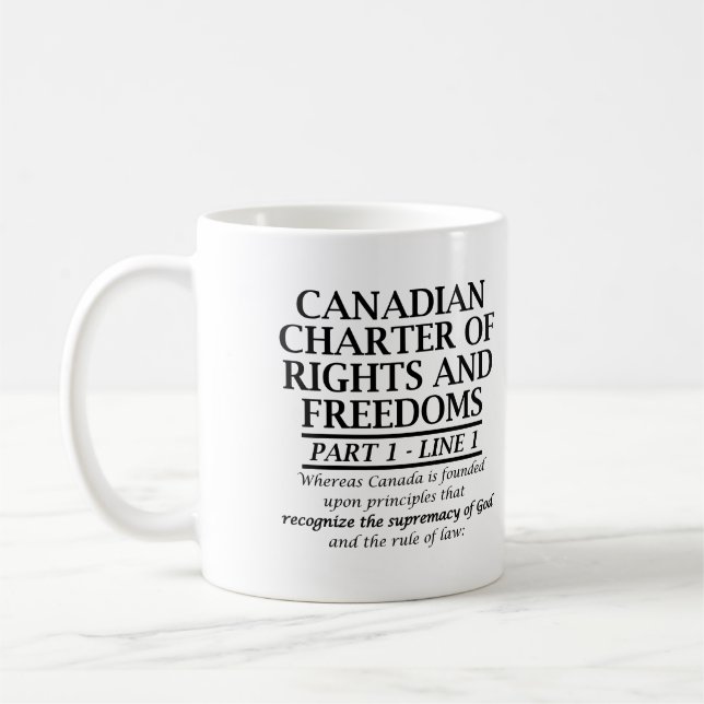 Mug Charte canadienne chrétienne Canada Liberté Religi (Gauche)