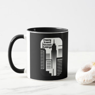 Mug Chasing Dreams Between Buildings Urban Design