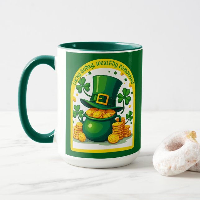 Mug Chasing Luck Catching Cash St Patrick’s - caneca (Avec donut)