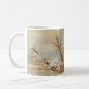 Mug Chasse à la bécasse avec setter anglais en forêt,