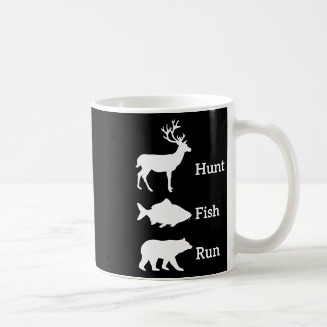 Mug Chasse amusante Pêche Chasse Poisson Run Ours Cade (Droite)