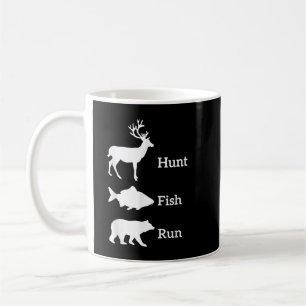 Mug Chasse amusante Pêche Chasse Poisson Run Ours Cade