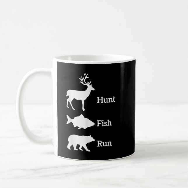 Mug Chasse amusante Pêche Chasse Poisson Run Ours Cade (Gauche)