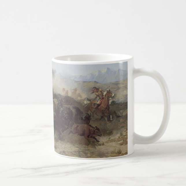 Mug Chasse au bison no 26 par CM Russell, Indiens Vint (Droite)