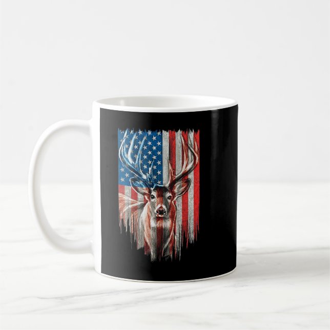 Mug Chasse au Cerf Buck à Queue Blanche Camouflage Amé (Gauche)