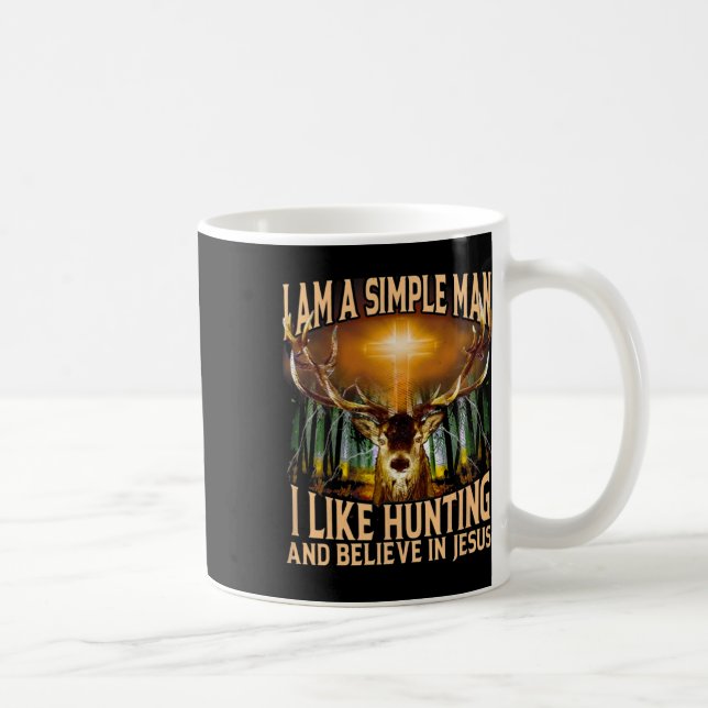 Mug Chasse Au Cerf Je Suis Un Homme Simple J'Aime Chas (Droite)