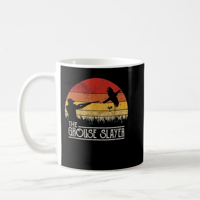 Mug Chasse au Tétras de Style Rétro Coucher de Soleil  (Gauche)