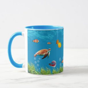 Mug Chasse au trésor sous-marin Sirène Imaginaire bleu