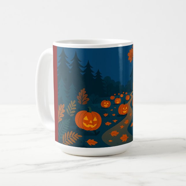 Mug Chasse aux citrouilles d'Halloween dans les rues (Devant gauche)