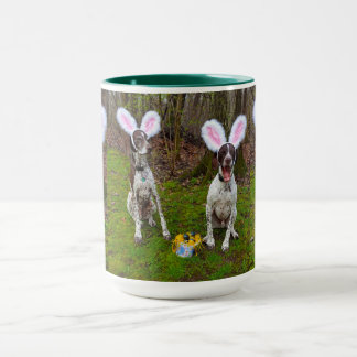 Mug Chasse aux oeufs de Pâques et Chiens de fête Deux 
