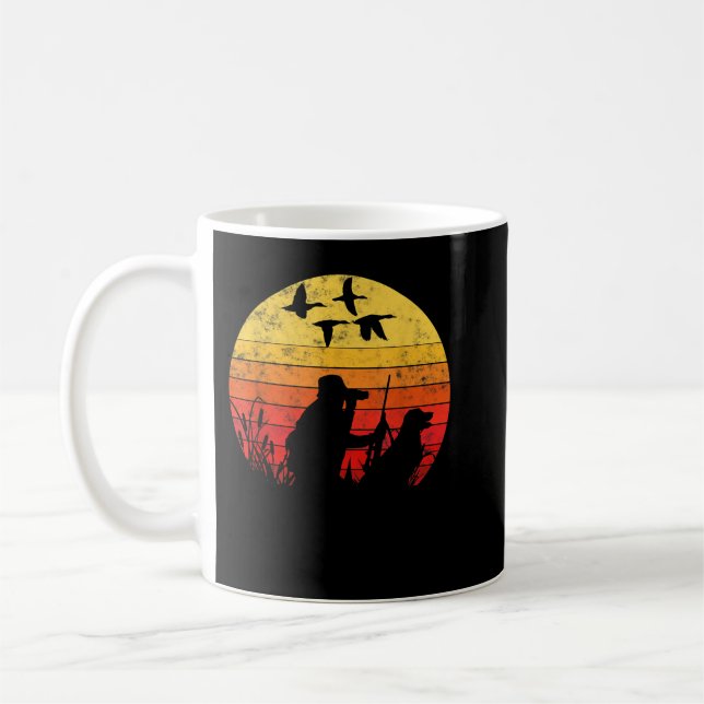 Mug Chasse de canard drôle de style vintage  (Gauche)