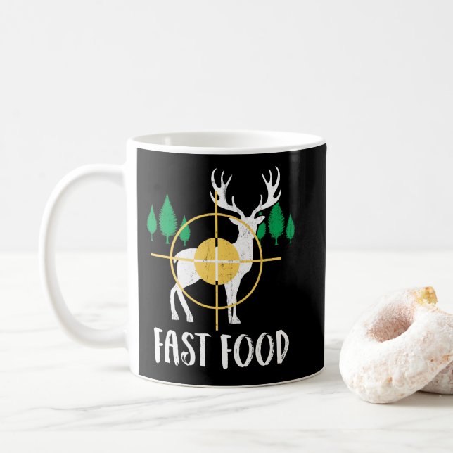 Mug Chasse De Cerfs De Restauration Rapide Don Drôle P (Avec donut)