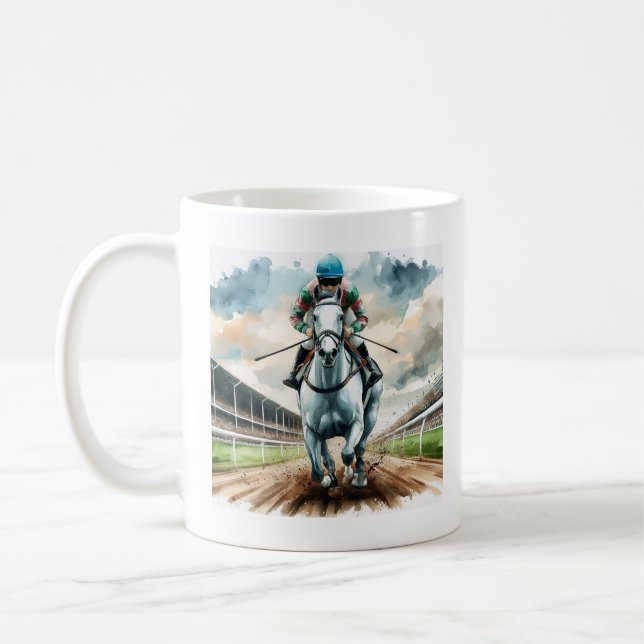 Mug Chasse de course à cheval avec une course d'étirem (Gauche)