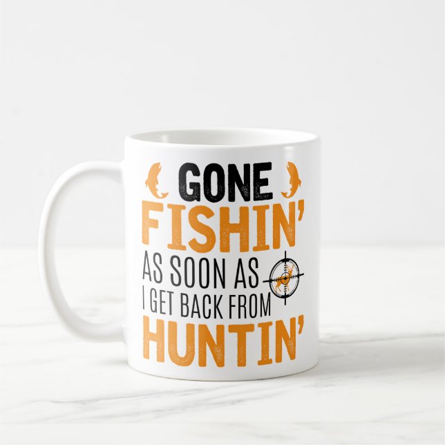 Mug Chasse Pêche Pour Les Chasseurs Qui Pêchent (Gauche)