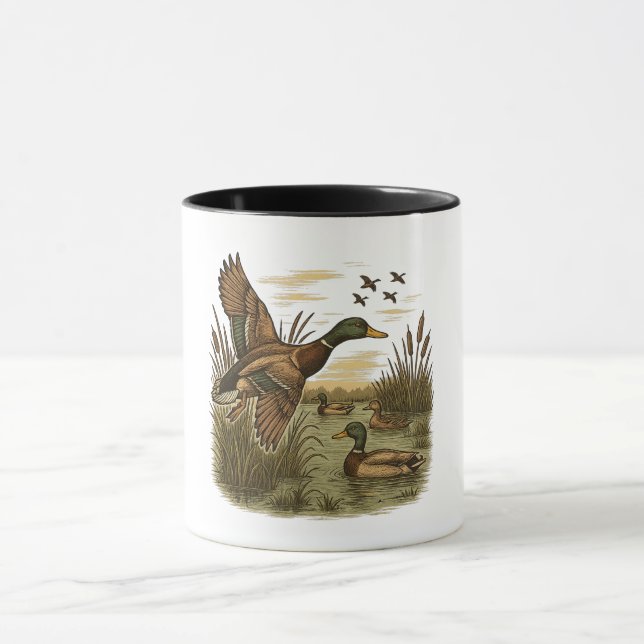 Mug Chasse-Rétro-Volant-Caner-Colvert (Centre)