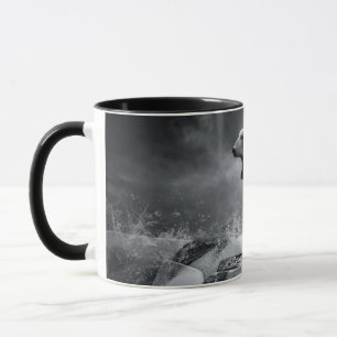 Mug Chasseur blanc d'ours blanc sur la glace dans