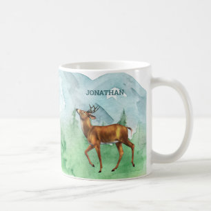 Mug Chasseur de cerfs Forêt personnalisée Mountain