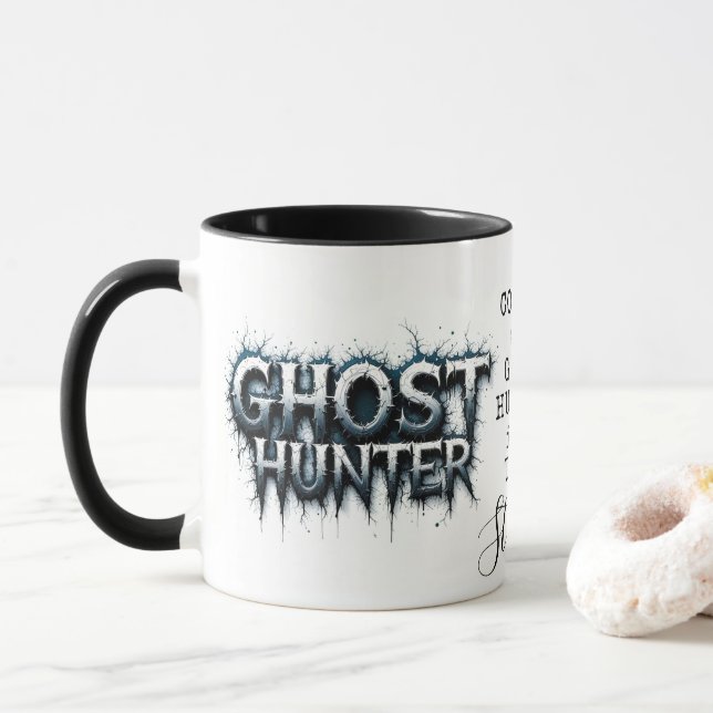 Mug Chasseur de fantômes Paranormal gothique foncé (Avec donut)