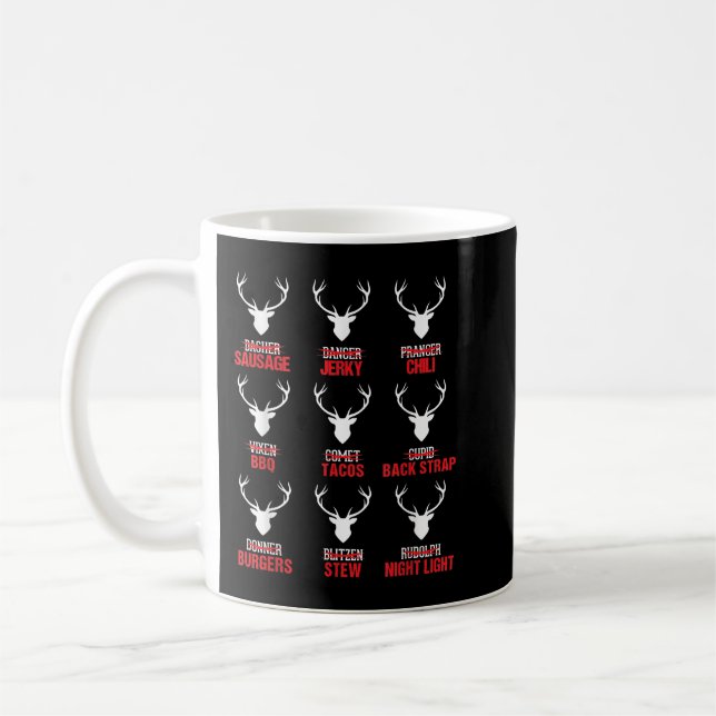 Mug Chasseur de rennes de Noël amusant Chasse de viand (Gauche)