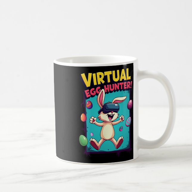 Mug Chasseur d'oeufs virtuel - Drôle de lapin de joueu (Droite)
