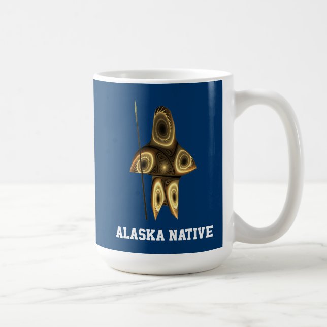 Mug Chasseur inuit fractal - Autochtone d'Alaska (Droite)