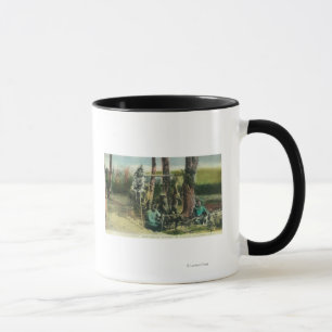 Mug Chasseurs montrant le comté de WorkLake du jour,