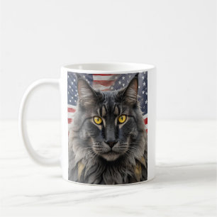 Mug Chat à coon Patriotique Maine