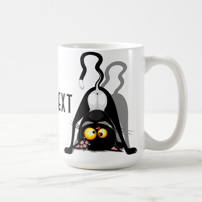 Mug Chat à l'envers Personnage de dessin animé drôle (Droite)