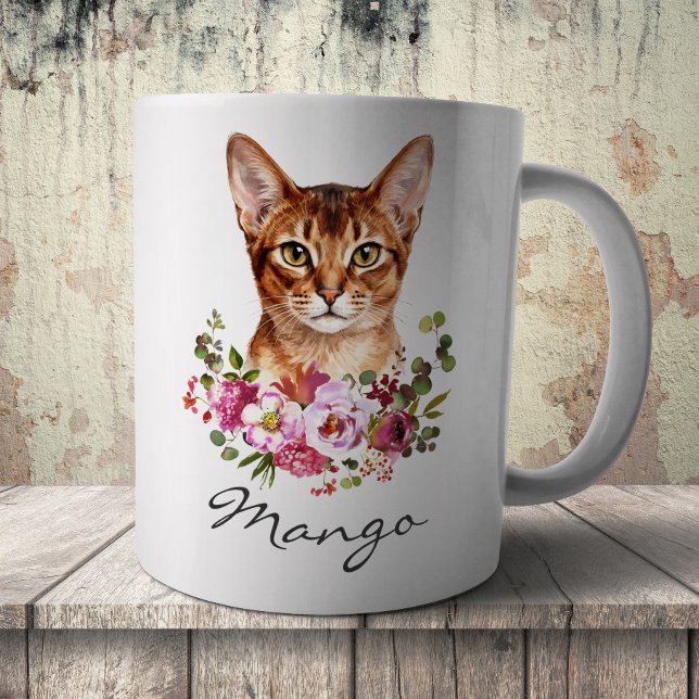 Mug Chat abyssin à l'aquarelle (Créateur téléchargé)