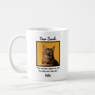 Mug Chat Adopté Drôle Photo Personnalisée