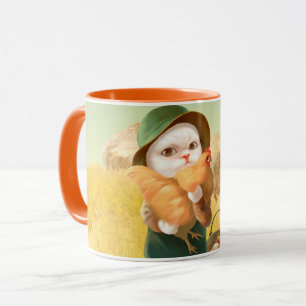Mug Chat adorable avec Hen à la ferme