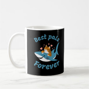 Mug Chat adorable et requin. Meilleurs Pals Pour Toujo