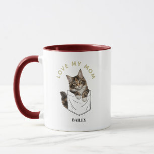 Mug Chat adorable Maine Coon dans le nom de poche