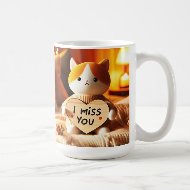 Mug Chat adorable peluche avec message de coeur (Droite)
