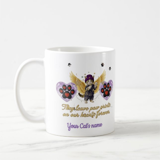 Mug Chat ailé doré personnalisé  (Gauche)