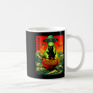 Mug Chat Alien Ramen Ufo Art Rétro Cadeaux Hommes Femm