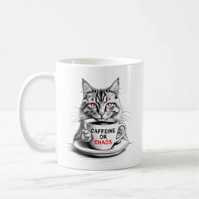 Mug Chat amateur de café sans caféine, pas de misérico (Gauche)