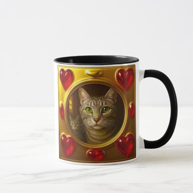 Mug chat amour doré (Droite)