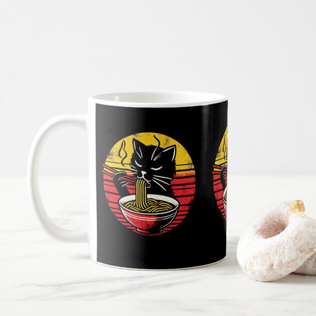 Mug Chat amusant avec Ramen Bowl Propriétaires et Amou (Avec donut)