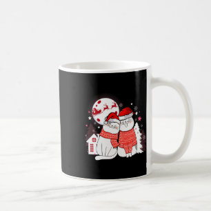 Mug Chat amusant Couple Santa Chapeau Noël Sleigh Pet
