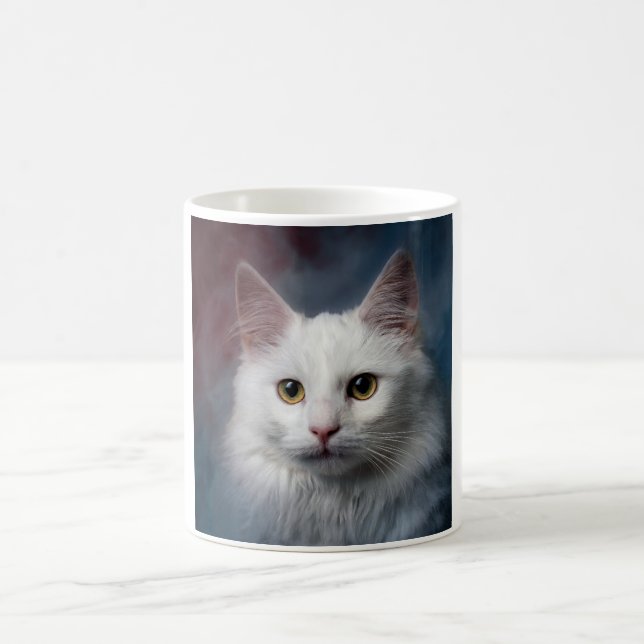 Mug Chat angora turc blanc rouge bleu (Centre)