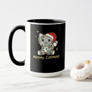 Mug Chat Animaux de Noël Cute Chats Meowy Catmas