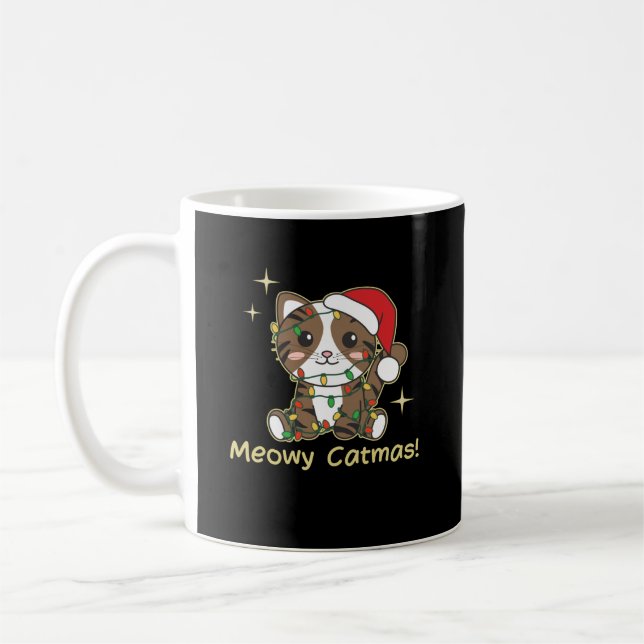 Mug Chat Animaux de Noël Cute Chats Meowy Catmas (Gauche)
