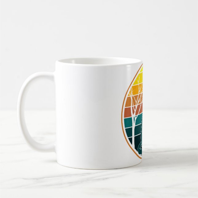 Mug Chat Anime Kawaii Art Rétro Coucher de Soleil (Gauche)